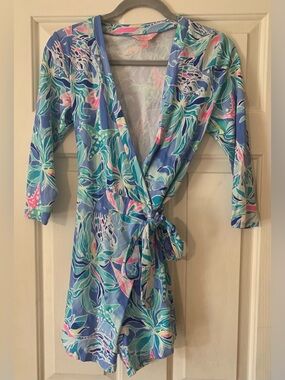 Lilly Pulitzer Wrap One-Piece Romper in Blue S
